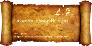 Lakatos Honorátusz névjegykártya